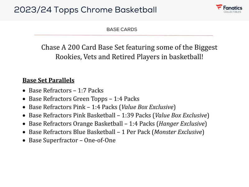 Topps Chrome NBA 2023-24 Hanger Box