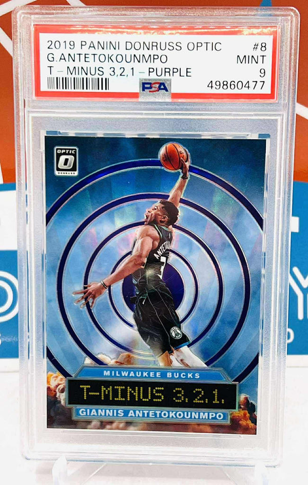 Panini Optic 2019-20 T Minus 3,2,1 Purple Insert PSA 9