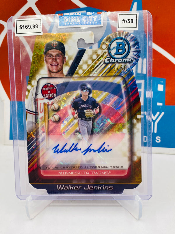 Topps Bowman Chrome 2024 Top Prospects in Action Hanger Die Cut Autograph #/50