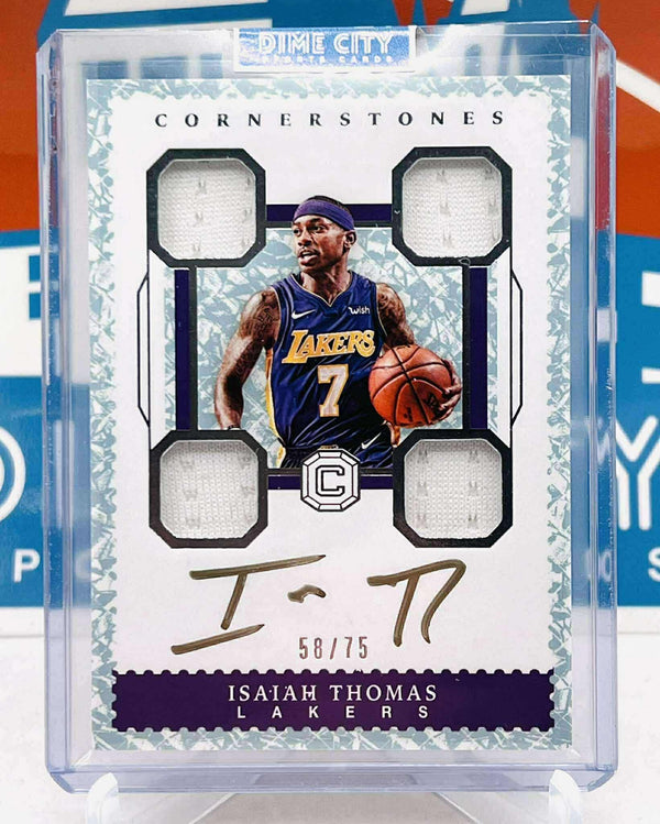 Panini Cornerstones 2017-18 Quad Game Used Patch Autograph #/75
