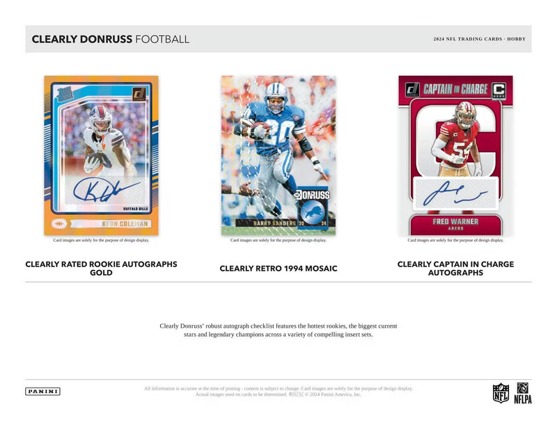 Panini NFL 2024 Donruss Clearly Hobby Box