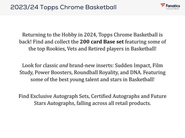 Topps Chrome NBA 2023-24 Hanger Box