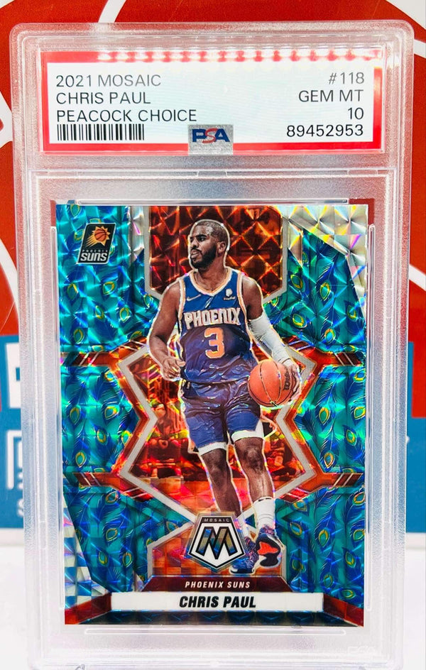 Panini Mosaic 2021-22 Choice Peacock Prizm SSP PSA 10