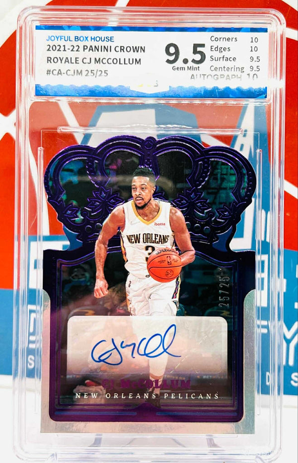 Panini Crown Royale 2021-22 Autograph #/25 Joyful Box House Grading 9.5 Auto 10