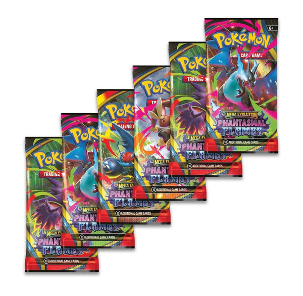 Pokémon TCG Mega Evolution-Phantasmal Flames Booster Bundle (6 Packs)