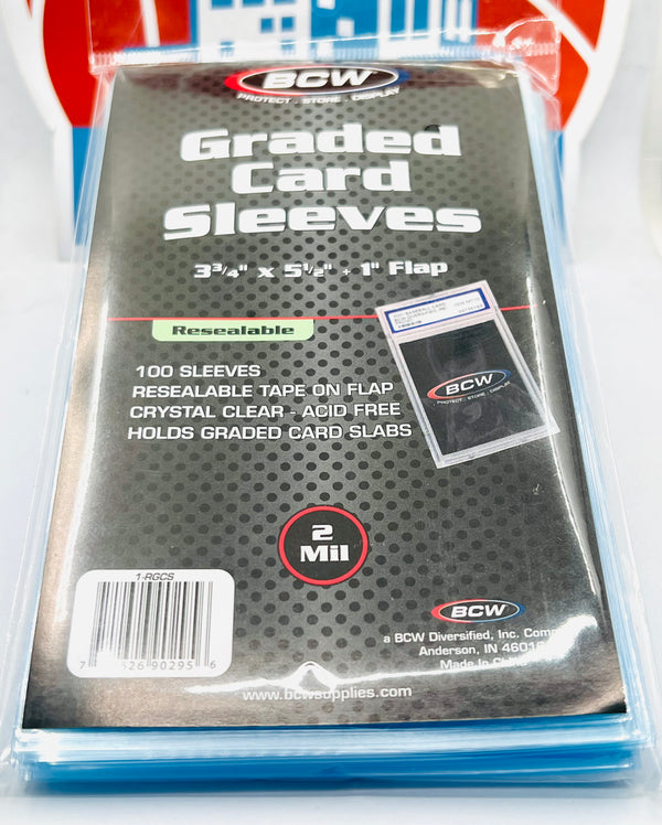 Protective Sleeves For Cards BCW 100 Graded Card Sleeves - Resealable Protection Bags For Sports Cards, 3.75" X 5.5" Clear Card Clear Sleeves Protective Sleeves For Cards BCW 100 Graded Card Sleeves - Resealable Protection Bags For Sports Cards, 3.75" X 5.5" Clear Card Clear Sleeves