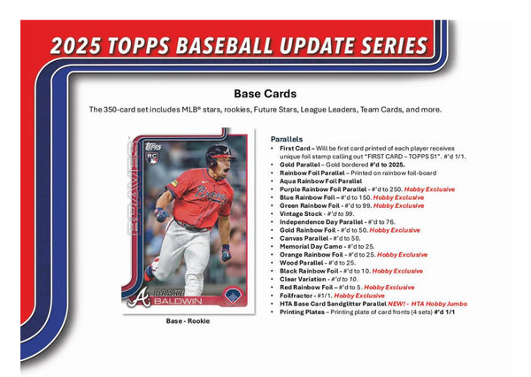 Topps Baseball 2025 Update Series Hobby Box