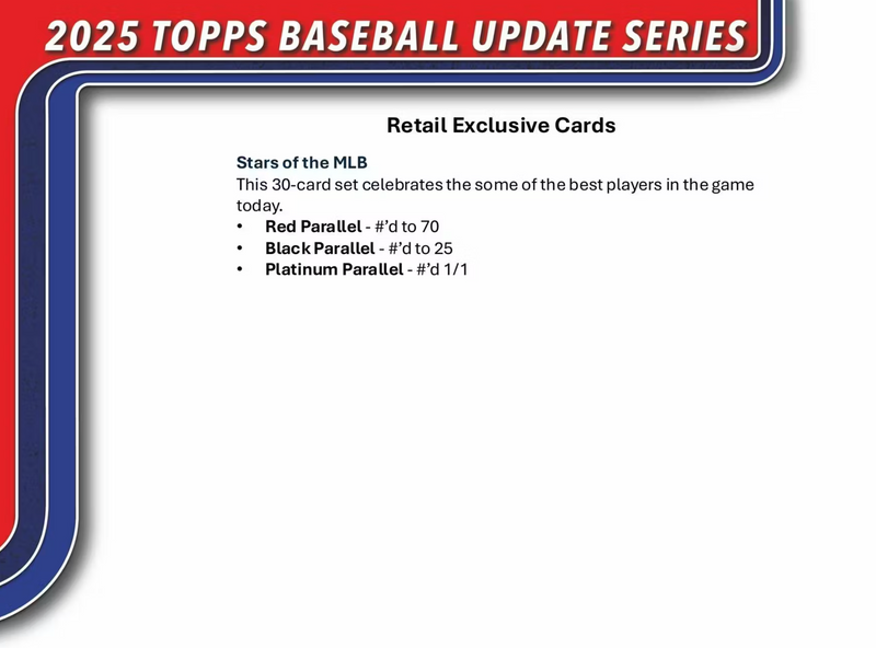 Topps Baseball 2025 Update Series Blaster Box