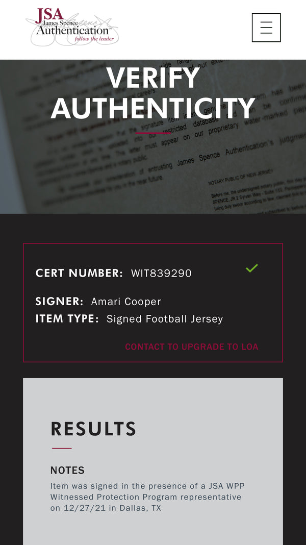 JSA Authentication Certified Autographed Custom NFL Dallas Cowboys Jersey