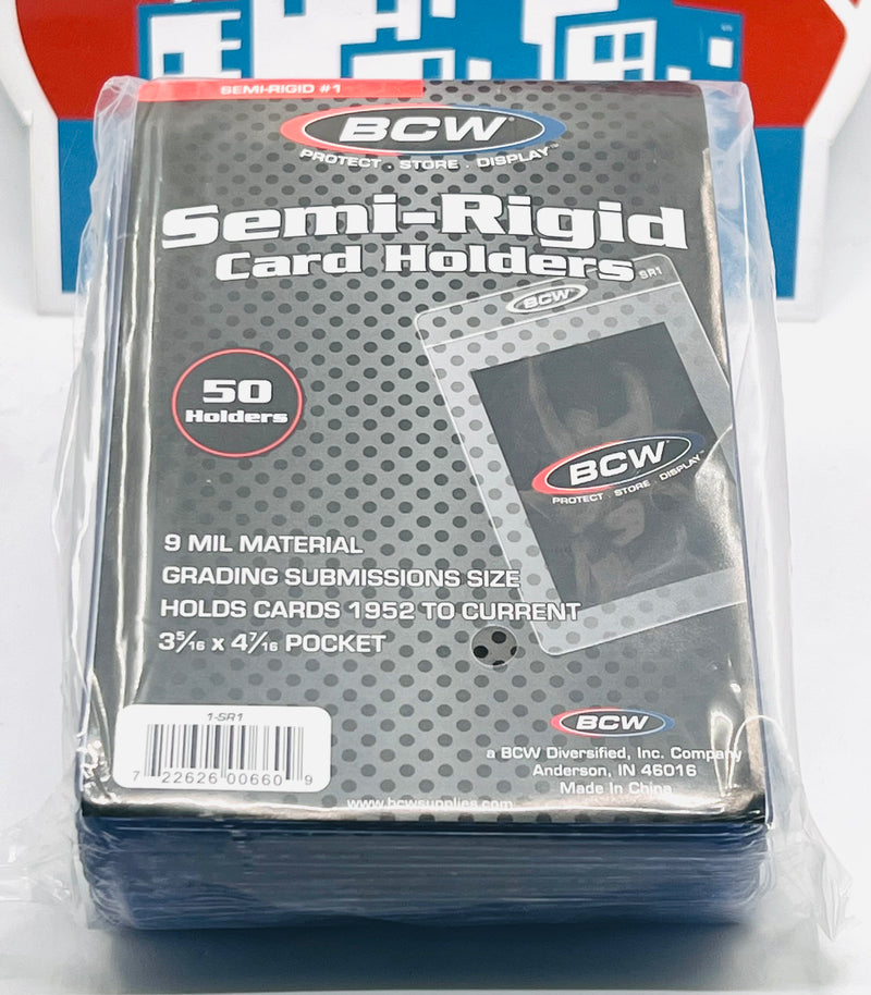 BCW Semi Rigid Card Holders (For Grading) 50 Pack - Dime City Sports Cards